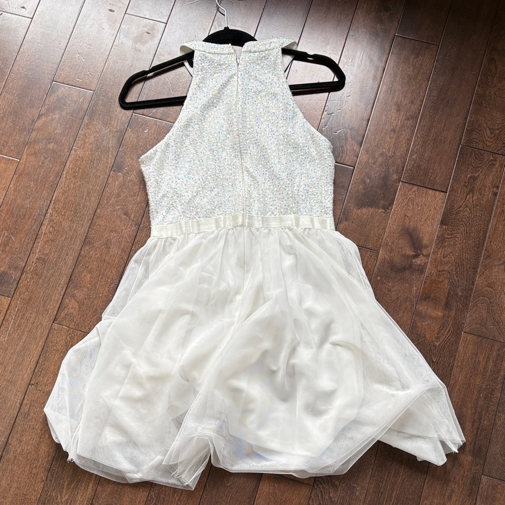 White Halter Sparkle Tulle Party Dress size medium - Picture 5 of 8